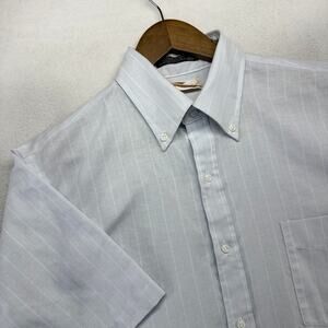 Vintage Capper Oxford Shirt Men's 16 Large Light Blue OCBD Pocket 70s 80s USA